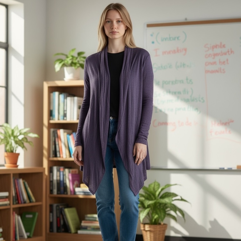 Theory Light Super soft Long Sleeve Long Cardigan Size Medium A-26